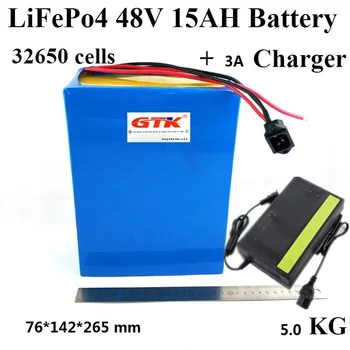 

Lifepo4 48v 15ah battery 32650 battery pack for replacement 48V 1000W electric bicycle motor scooter mountain bike +3A Charger