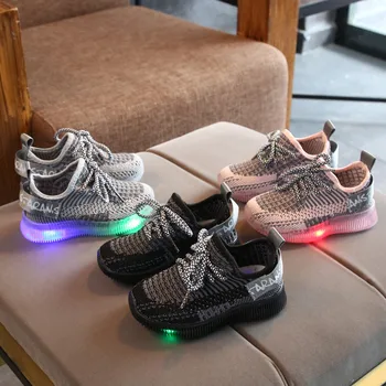 

Fashionable Toddler's Leisure Outdoors Led shoes Casual Shoes Breathable Children's Mesh Sneaker Sapato Infantil kids shoes New