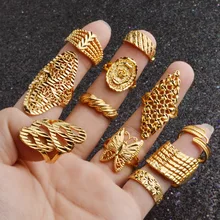 MEEKCAT золотого цвета эфиопское обручальное кольцо для женщин, арабский Ближний Восток Дубай ювелирные изделия невесты африканские подарки Новое поступление#094106