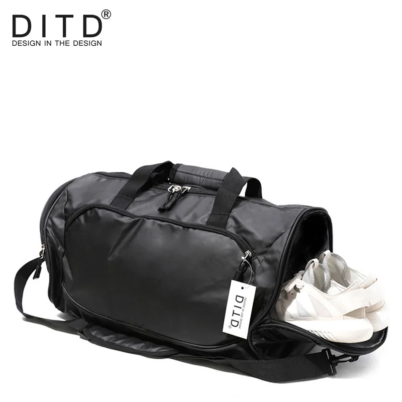 DITD Женская дорожная сумка, Черная Женская тренировочная сумка, сумка на плечо, портативная мужская сумка, сумки на выходные, Мужская водонепроницаемая сумка