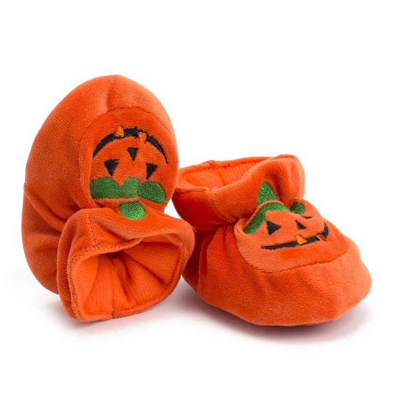 Детская одежда для малышей, мягкая подошва тыквы Prewalker теплая хлопковая обувь Хэллоуин для хеллоуина платье
