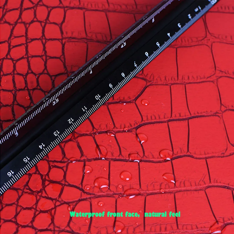 Good 69*50cm1pc Shiny Faux Crocodile Leather Fabric Black/10 Colour  Artificial Leather Sewing Sofa Patchwork DIY Bag Material