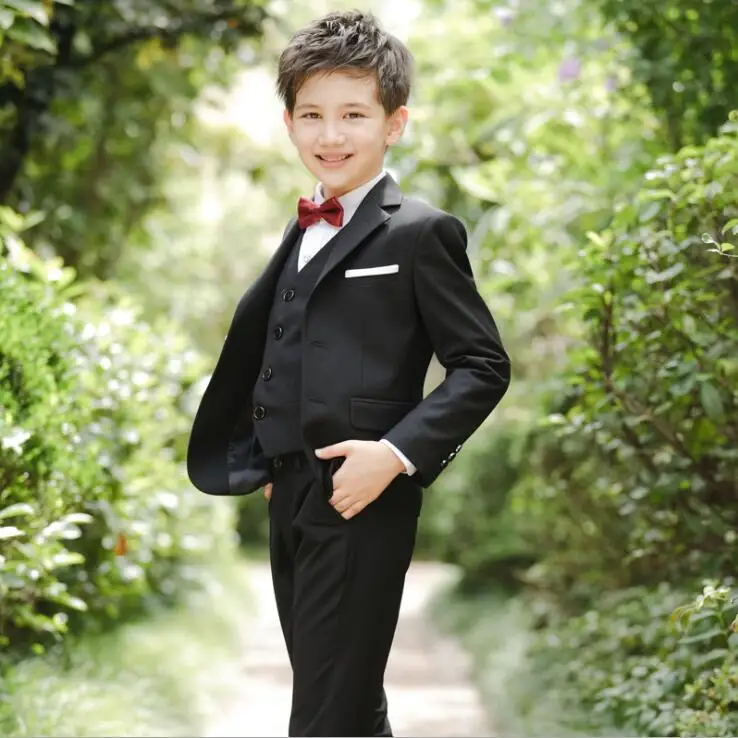Boys Suits for Weddings New Arrival Solid Navy Blue boys wedding suit