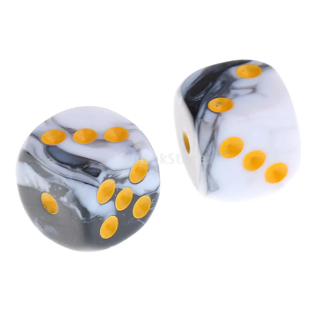 Portable 30 Pieces Acrylic 6-sided Spot Dice D6 with Iron Box Case for Party Bar Casino Supplies DND RPG Table Game Props