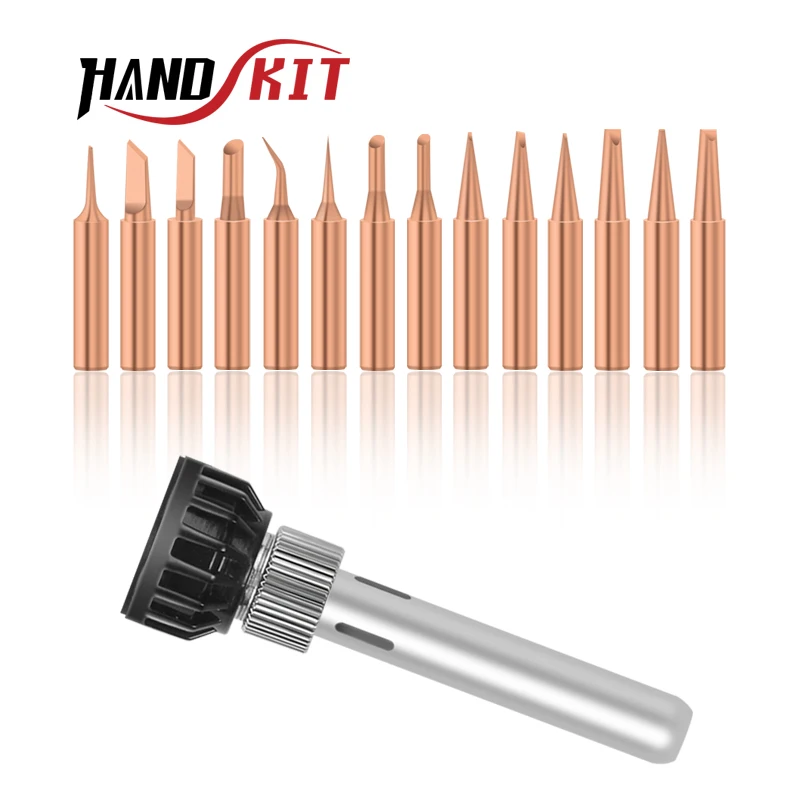 Handskit 15PCS Pure Copper Solder Iron Tip 900M Tip for Soldering Rework Station for 936, 937, 938, 969, 8586, 852D Solder Tips