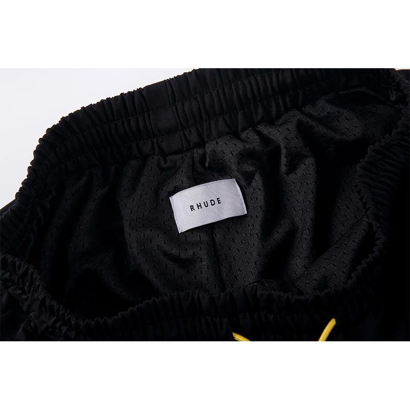 Black Friday RHUDE Rh Logo Swim Trunk 2019 New Arrival Men Loose RHUDE Print Shorts Self Nylon LINING Polyester Mesh Drawstring Zipper Short