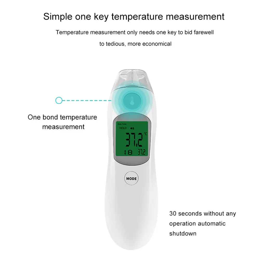 Ребенка ухо Температура двойной режим термометр для точного измерения тела лоб и уха Цифровой Дисплей термометр