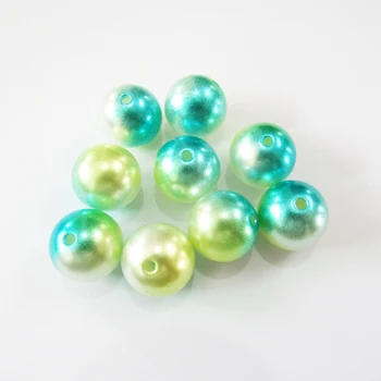 

20mm /12mm/10mm/8mm/6mm Colorful/Confetti Yellow /Blue Imitation Acrylic Pearl Beads For Chunky Kids Jewelry Making