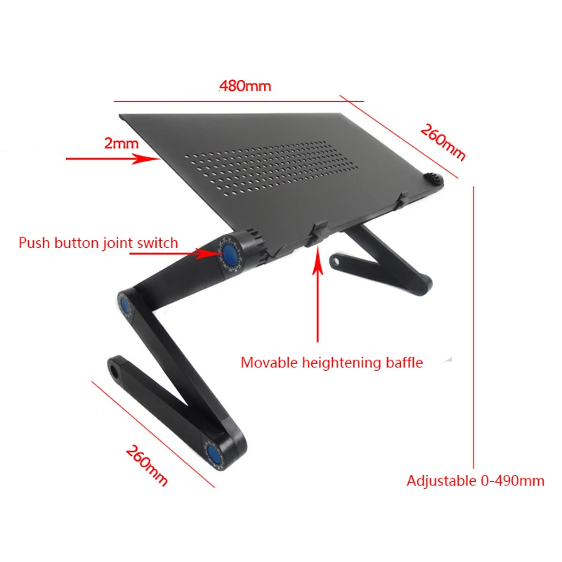 Портативный Регулируемый Алюминиевый эргономичный поднос для ноутбука, подставка для ноутбука, подставка для ноутбука с ковриком для мыши