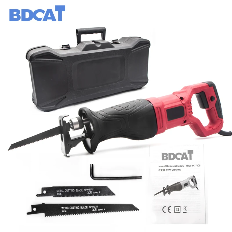 BDCAT 220V 750W Multi-function Electric Saw Reciprocating Saw Power Tool Wood Metal Electric Trimmer Woodworking Tools 2 Blades