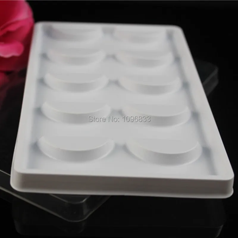 

50pcs/lot 150*90*10mm False Eyelashes Storage Case Empty White 5pairs Eyelashes Blister Package Cosmetic Packing Containers