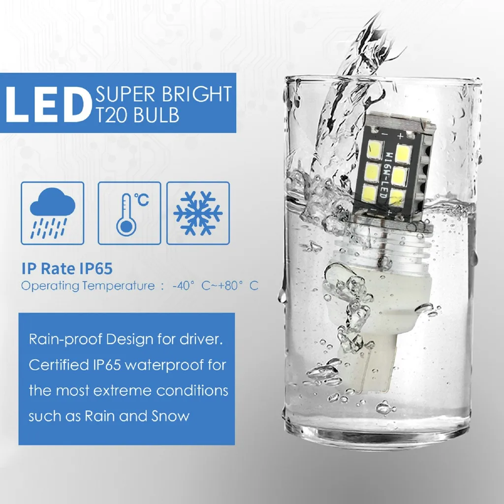 Новое поступление 2x T20 W16W 15 SMD 4014 лампа LED-камера заднего вида для автомобиля задние лампочки 6000K белый свет автомобильная лампа# BE