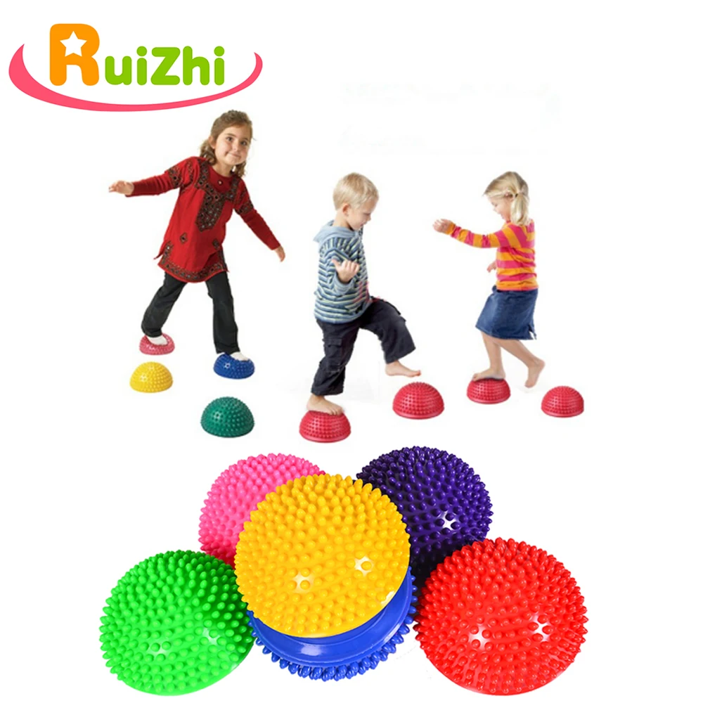 

Ruizhi 4pcs Children Hemisphere Stepping Stones Massage Ball Physical Fitness Exercise Balance Ball Kids Toys RZ1012