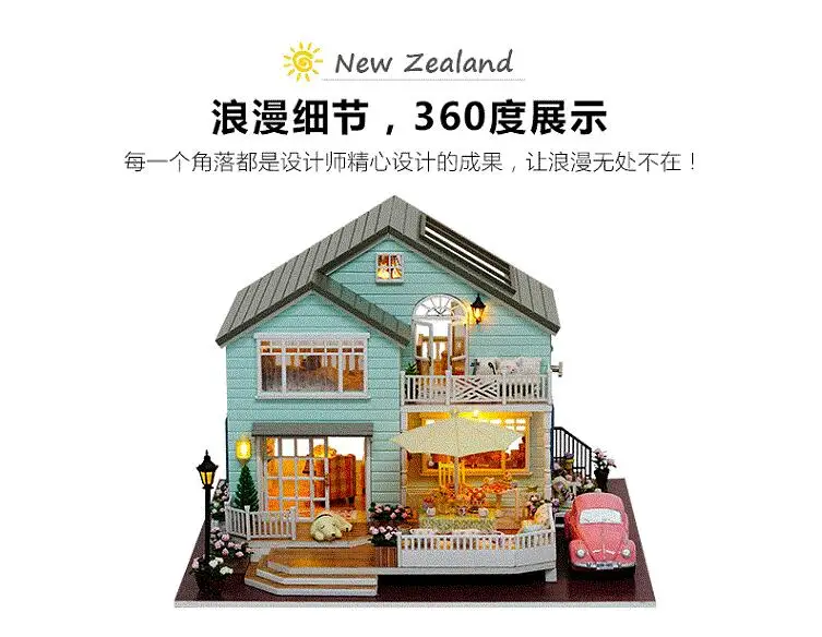 Семейный дом DIY Кукольный дом Новая Зеландия королева город роскошные виллы игрушки деревянный дом Miniaturas игрушки кукольный домик для девочек Дети