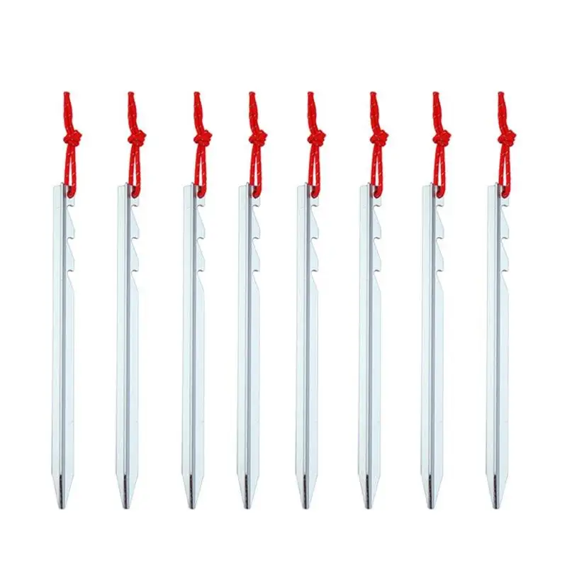

new and hot Tent Accessoires Tent Pile Nail Camping Aluminum Alloy Adjustable trigonal Rope Colour Random Portable Durable