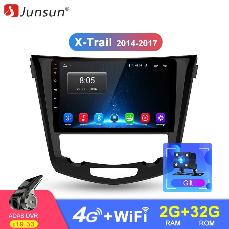 Junsun 2 Din Android 8 1 2G ram автомобильный Радио мультимедийный плеер Navi gps для Nissan X Trail Qashqai