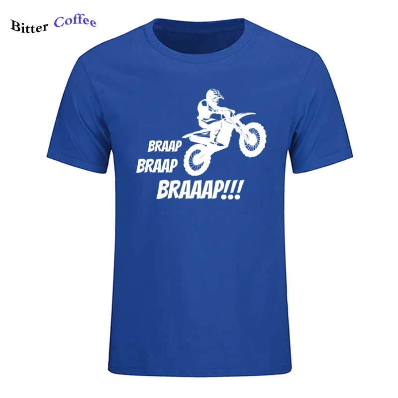 Летняя мужская футболка с принтом Braap Motocross повседневная дизайнерская Новое
