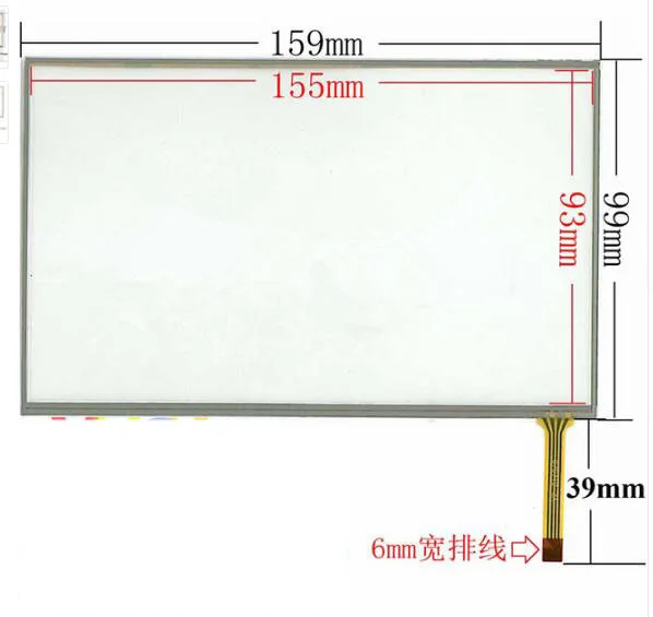 Малый 7 дюймов сенсорный экран 4 провода резистивный планшетного компьютера ЖК-дисплей 159*99
