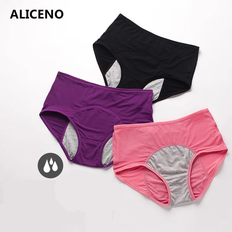 

Menstrual Panties Physiological Pants Leak Proof Women Underwear Period Cotton Breathable Briefs Mid Waist Warm Female L-5XL