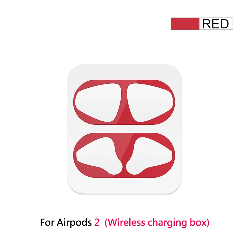 Металлическая Золотая Пылезащитная наклейка для Airpods 2 Защитная Наклейка для Apple Airpods 2 Чехол для зарядного устройства - Цвет: Red