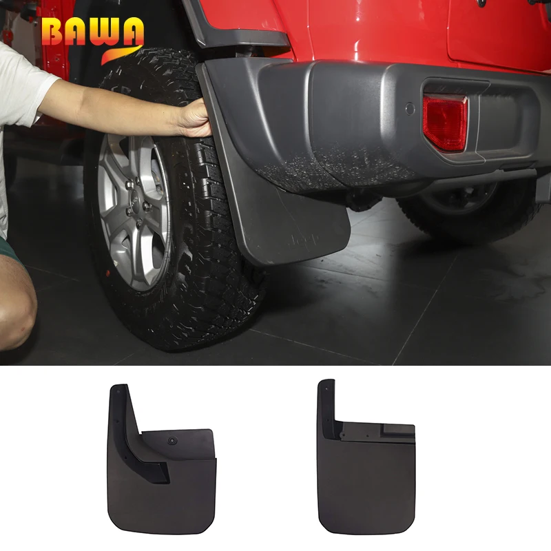 BAWA Mudguards 4 PCS for Jeep Wrangler JL 2018 ABS Front and Rear Splash Guards Fender Mud Flaps