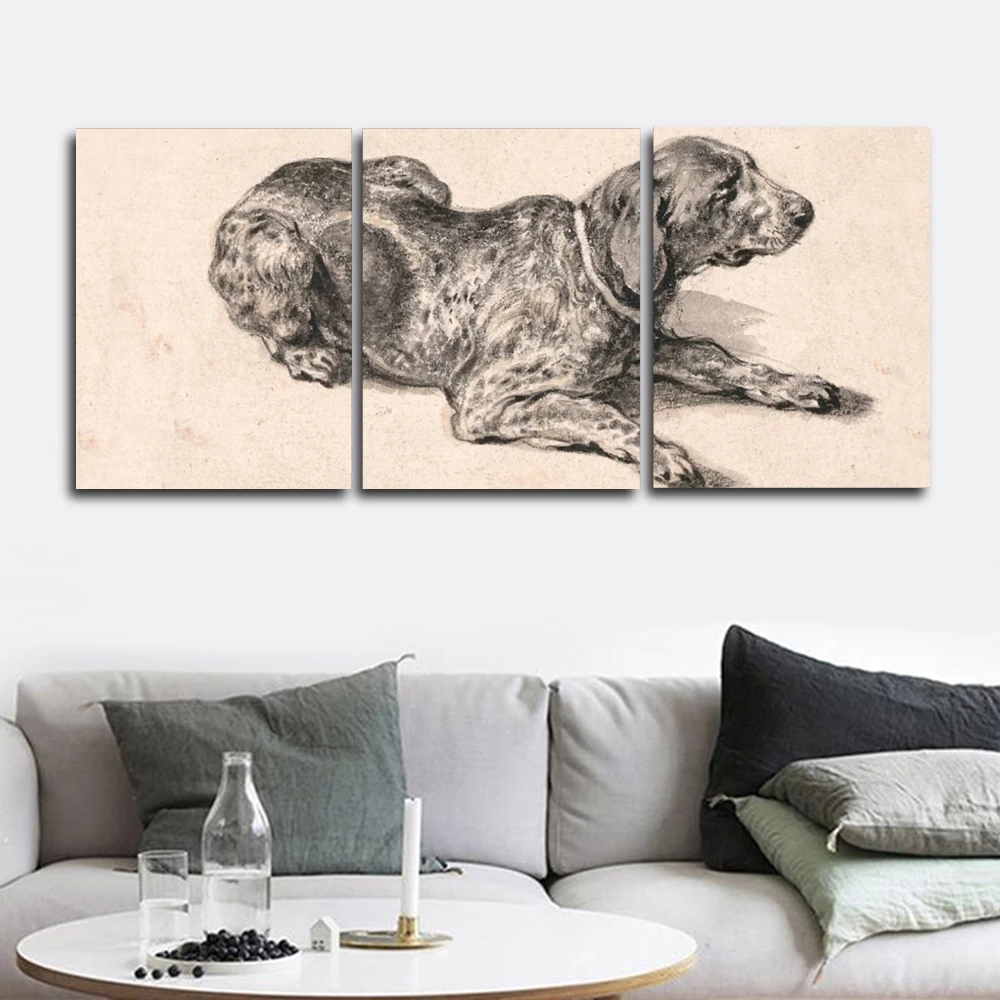 

Dog sketch Animals Wall Picture Poster Print Canvas Painting Calligraphy Decor for Living Room Bedroom Home Decor Frameless