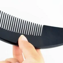 Портативный натуральный черный гребень из рога буйвола расческа для ухода за волосами Круглый Наконечник Ручка расческа голова Messager массажный гребешок