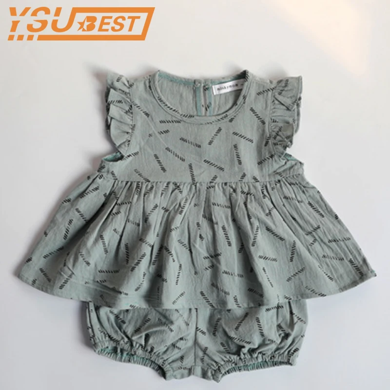 

Brand Baby Girls Clothing Sets New 2019 Summer Clothing Set Cotton Dress + Shorts 2pcs Sets Of Leisure Suits Baby Girl Clothes