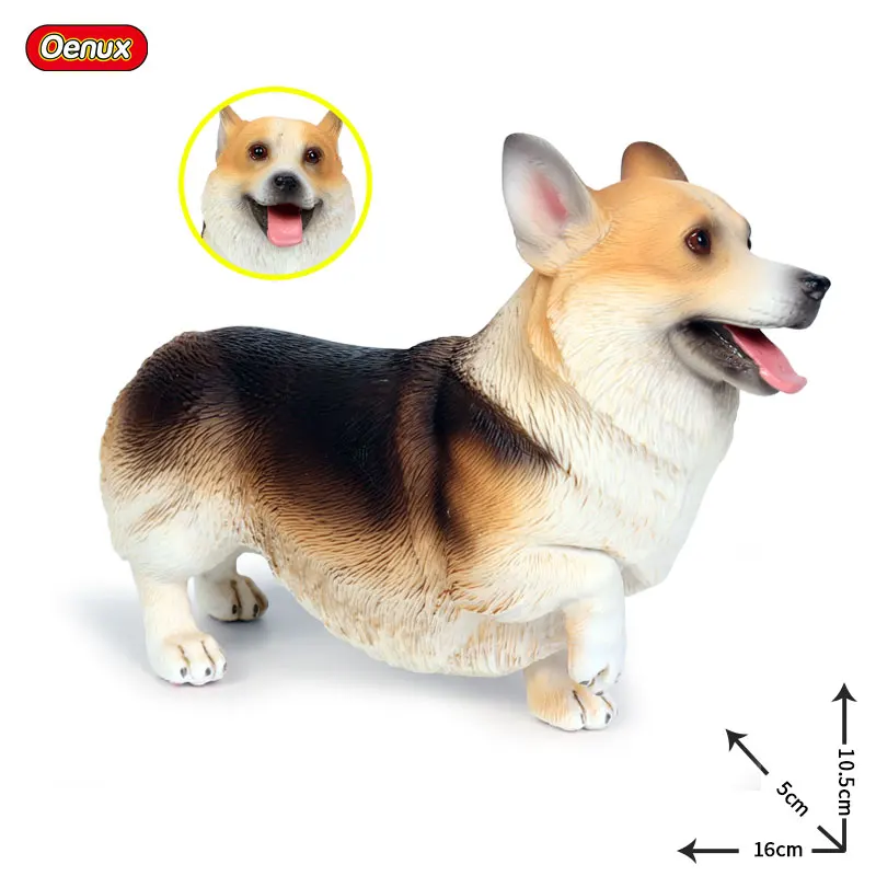 

Oenux Lovely Corgi Animal Action Figure Big Dog Model Cute Pet Dog Figurines PVC High Quality Educational Toy For Kids Xmas Gift