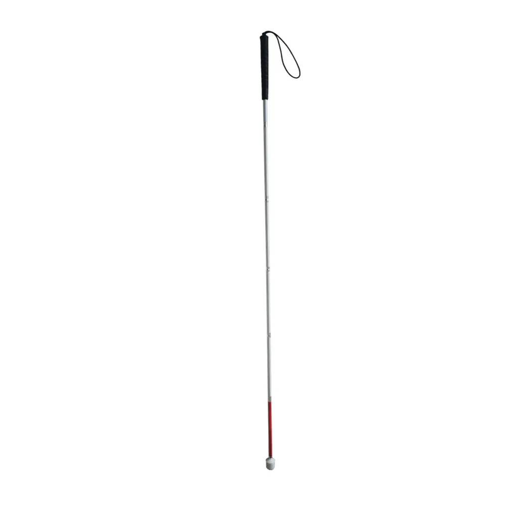 125cm-155cm, Aluminum mobility folding White Cane with Black Handle for the blind (folds down 6 sections) 2