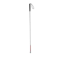 125cm-155cm, Aluminum mobility folding White Cane with Black Handle for the blind (folds down 6 sections) 2