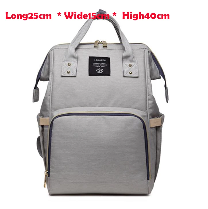 Light grey Сумка для подгузников, рюкзак для мам, сумка для беременных, большая сумка для подгузников, Bolsa Maternida, с принтом, Bebe, детская сумка, рюкзак для путешествий, для ухода за ребенком, гидросумка - Цвет: Light grey