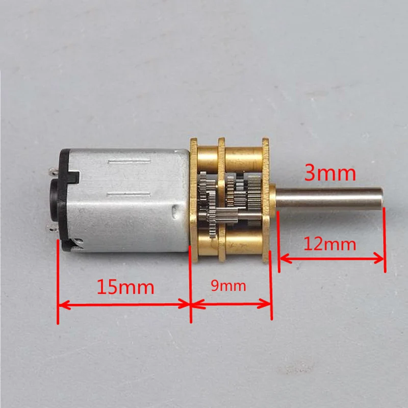 

12mm long shaft N20 Metal Gear Motor DC 5V 3V-6V 100rpm Slow Speed Mini Reduction Gearbox Electric Motor D-flat Shaft