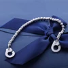 Moonmory-Bracelet manchettes en argent Sterling 925 pour femmes, Bracelet populaire, plusieurs perles argentées, chaîne manchettes, manchettes ► Photo 3/6