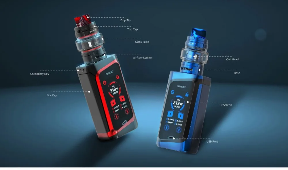 SMOK Morph комплект 219 Вт Morph Box MOD 6 мл TF бак 1,9 дюймов сенсорный экран электронные сигареты Vape с TF баком BF-Mesh катушка