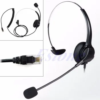 

4-Pin RJ11 Corded Telephone Headset Call Center Operator Monaural Headphone