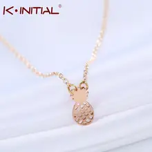 Kinitial pequeña piña fruta colgante lindo encanto cadena collar joyería moda regalo para mujeres oro plata Bijoux venta al por mayor(China)