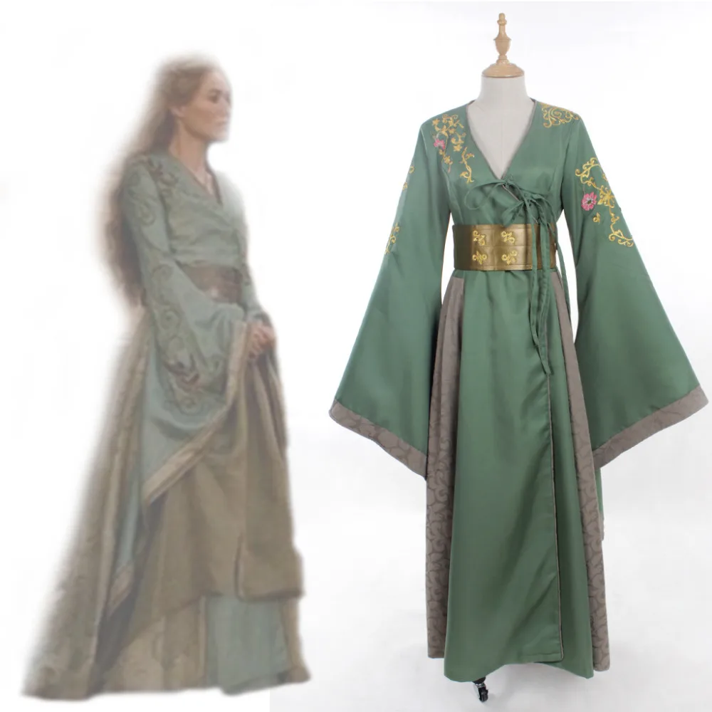 Зеленое платье Cersei Ланнистер женский костюм для косплея на Хэллоуин и карнавал