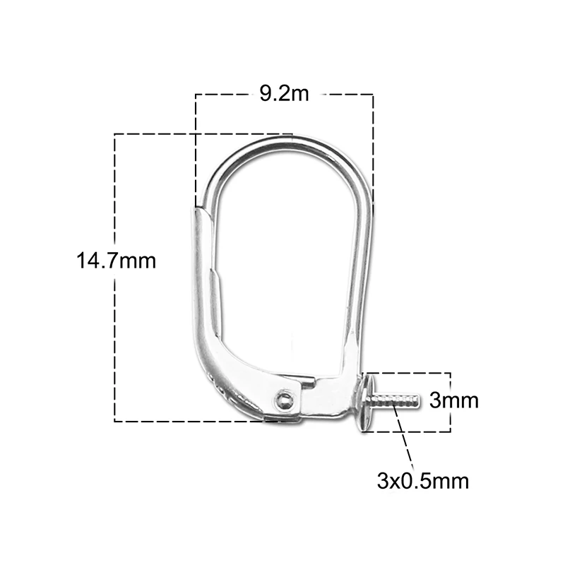 silver Beadsnice стерлингов Серебряные ювелирные изделия французский крючок для серьги Diy jewelry аксессуары Крючок сережки, фурнитура 36588 - Окраска металла: silver