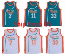 Retro Basketball Movie Jersey Cool Shirt Jackie Moon Flint Tropical Throwback Jerseys Stitched Jersey Man White