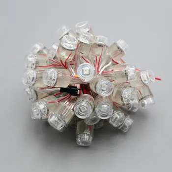 

50pcs DC5V 12mm SM16703 chip(similar to WS2811 IC) RGB led smart pixel node,with clear wire;IP68 rated