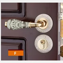 Fashion golden Carved rose mechanical interior door lock bronze ivory white bedroom kitchen solid wood door