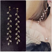 Женские модные серьги Bijoux, ручная работа, Длинные массивные серьги-капли с кристаллами и кисточками, Женские Ювелирные изделия