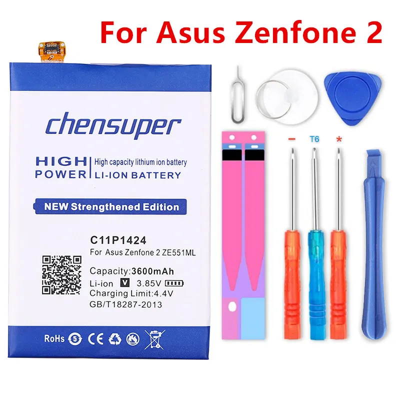 

chensuper new 3600mAh C11P1424 Battery For Asus Zenfone 2 ZE551ML ZE550ML 5.5 Inch Lithium Polymer Battery