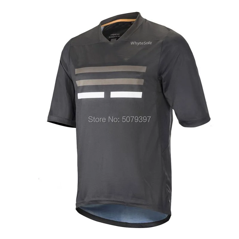 Байкерская футболка mtb moto cross jersey maillot ciclismo hombre dh короткая майка для спуска по горным дорогам - Цвет: Черный