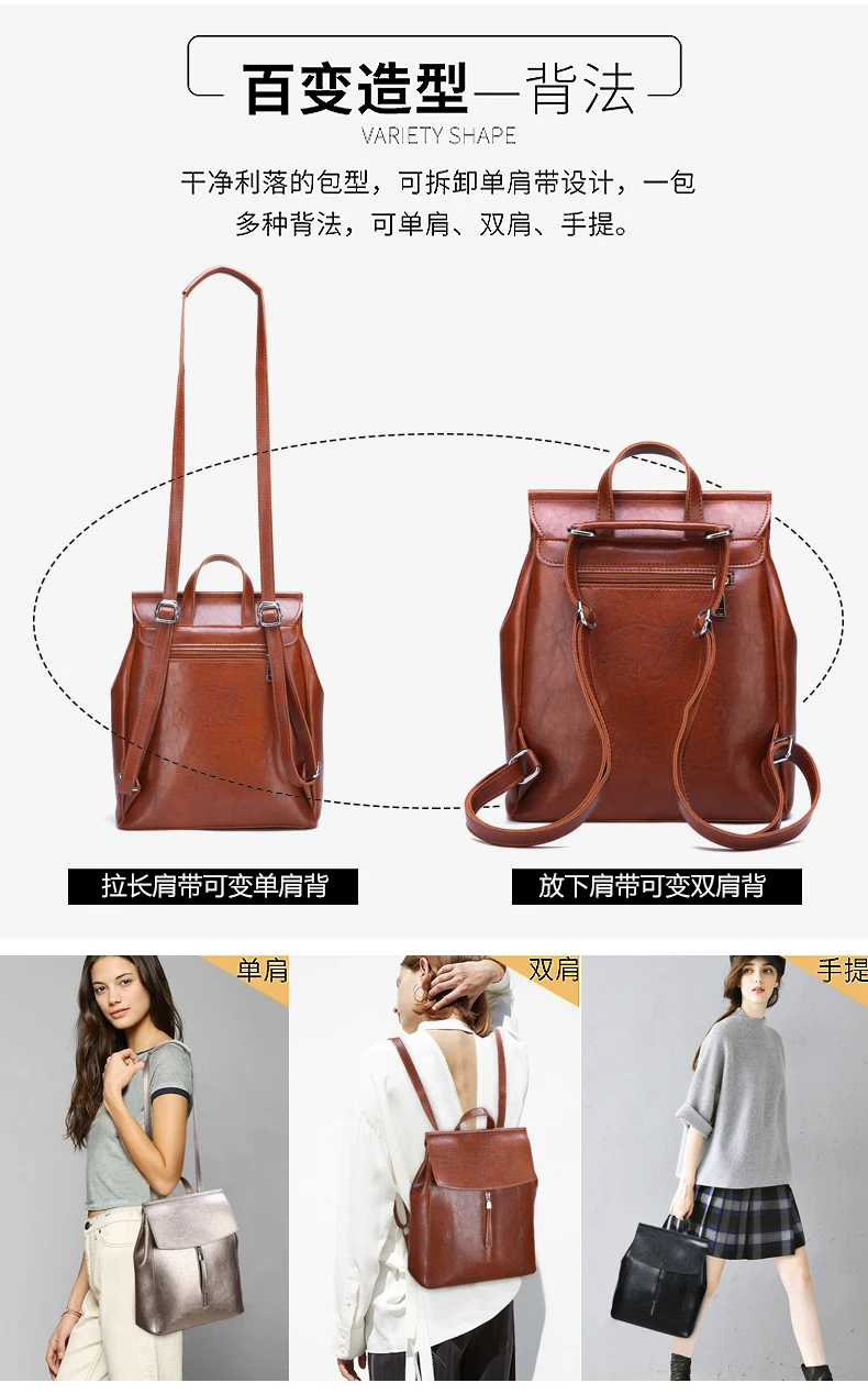 Новинка, акция, Mochila Escolar Rismit, 3 в 1, кожаный рюкзак, женская сумка через плечо, две дорожные сумки для школы, Tiank