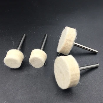 

New 100Pcs 13mm Wool Felt Polishing Buffing Pad + 2 Shank For Dremel Grinding Wheel