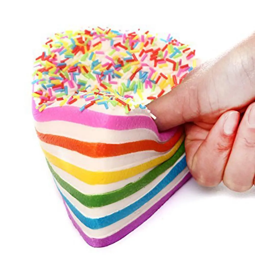 Изысканный мягкий имитирующий Треугольник Радужный торт Игрушка снятие стресса игрушка для домашних принадлежностей