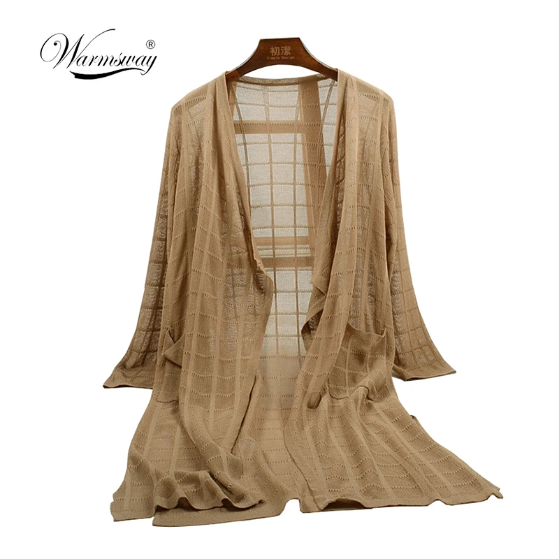 Warmsway Summer Kimono knit long Cardigan Women Loose Blouses Shirt Beach Sunscreen Clothing female casual thin coat  B-128