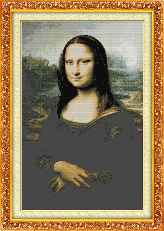 Mona Lisa cross stitch kit people 18ct 14ct 11ct count print canvas stitches embroidery DIY handmade needlework | Дом и сад